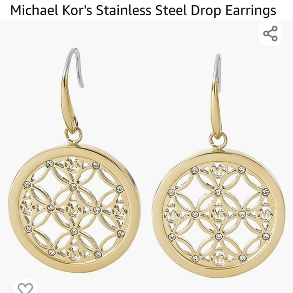 SOLD SANDRA/MICHAEL KORS EARRINGS LOGO FILIGREE. - Picture 2 of 11